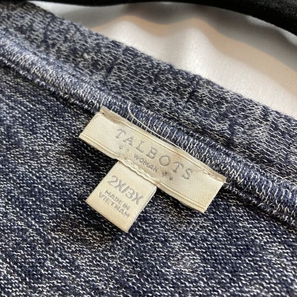 Talbots Women's Heathered Blue Oversized Knit Sweater Size 2X/3X Lagenlook Boho - Picture 5 of 10